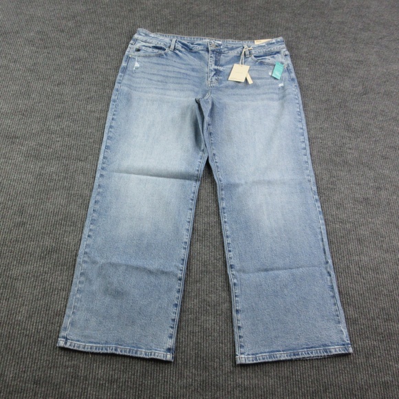 KanCan Denim - KanCan Jeans Womens 20W Blue Wide-Leg High Rise Distressed Stretch 41x32* NWT